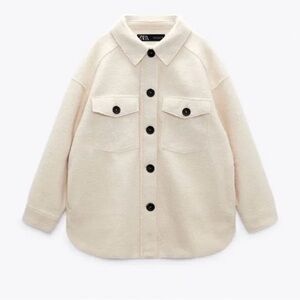 Zara Cream Button-Down Shirt